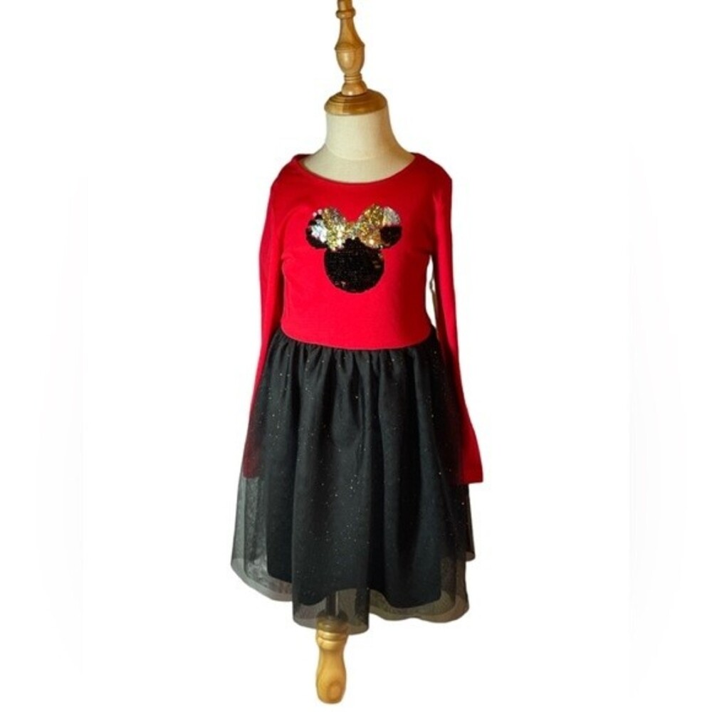 New Disney Minnie Mouse sequin tule dress Girls 5 Tutu glitter princess